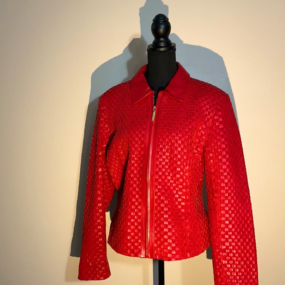 St Johns Red Leather Coat